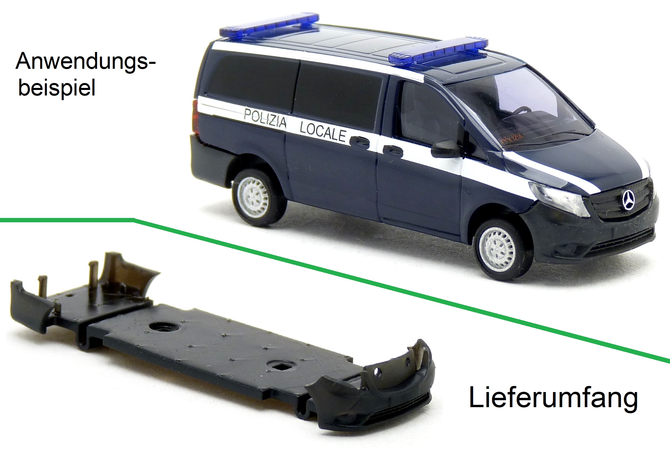 Bodenplatte mit Höherlegung passend für Busch MB Vito W447