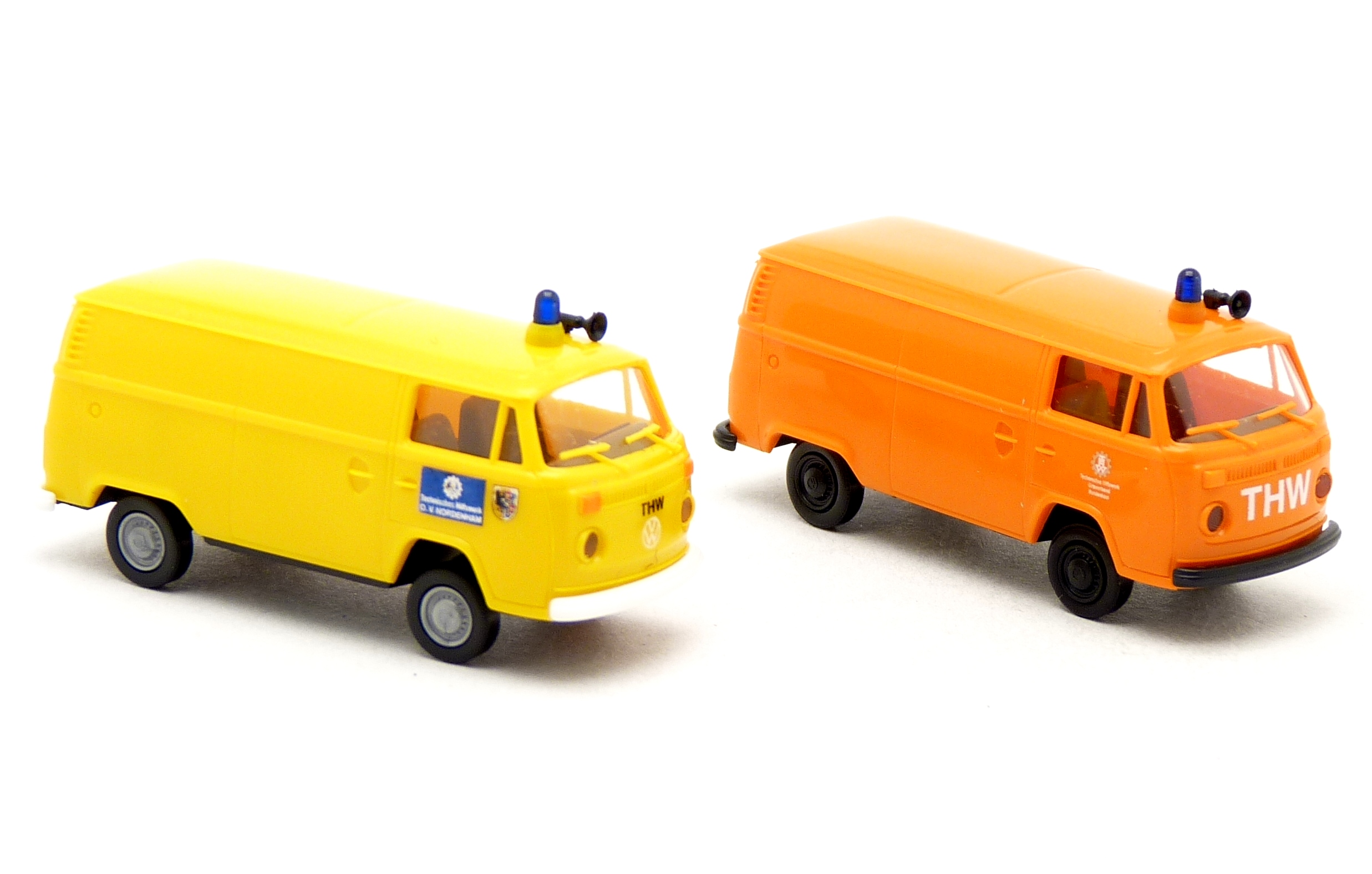 Brekina 2er Set VW T2 Spür- und Messfahrzeuge THW OV Nordenham