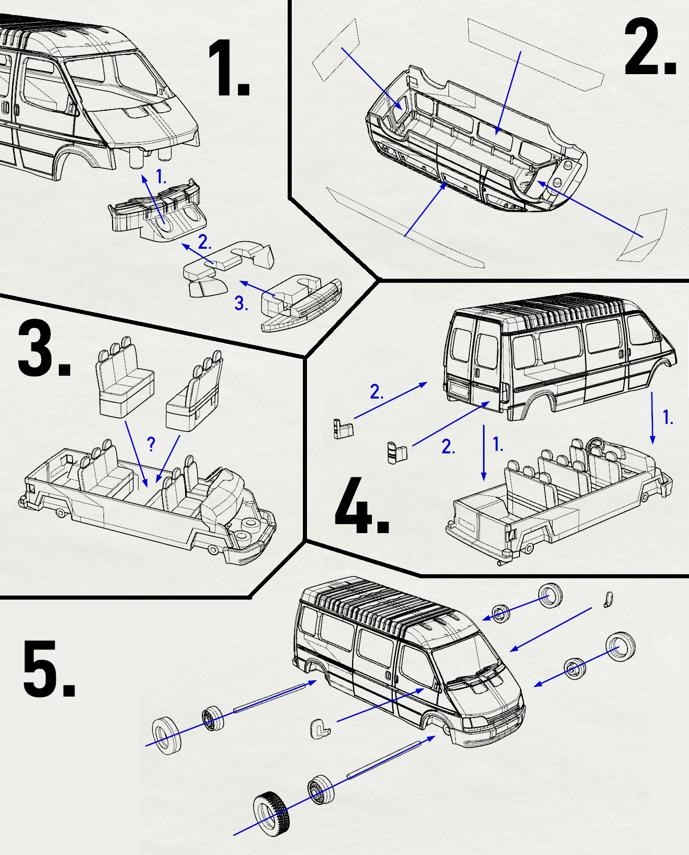 Ford Transit Mk4 LR Bus mit Hecktüren - BAUSATZ