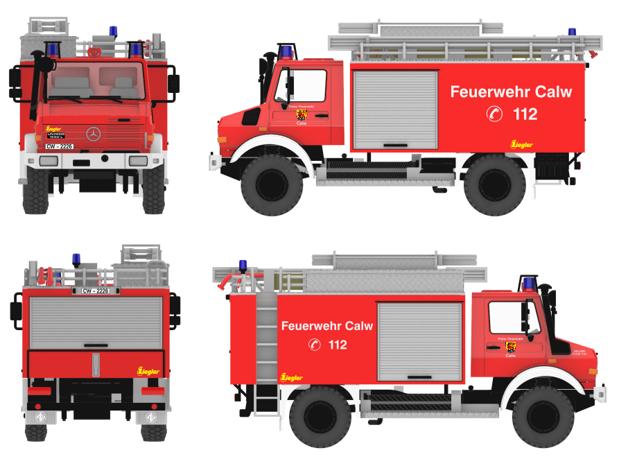 MB Unimog U1550L Ziegler SW2000 Feuerwehr Calw - BAUSATZ