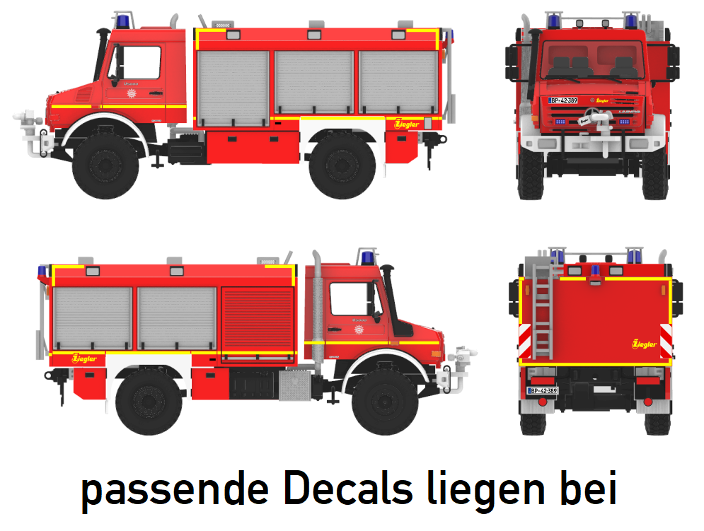 MB Unimog U5000 Ziegler FLF Bundespolizei - BAUSATZ