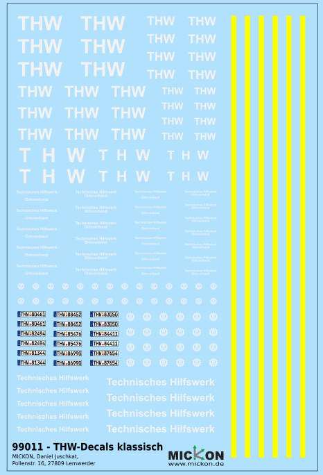 THW Decals klassich - Universalbogen
