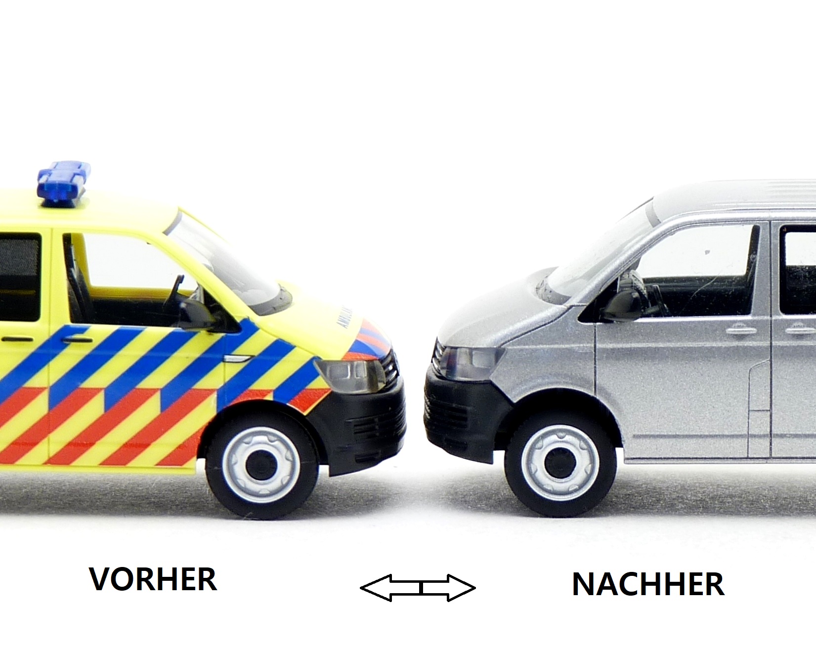 Bodenplatte mit Höherlegung passend fü Herpa VW T6 mit Stoßstange