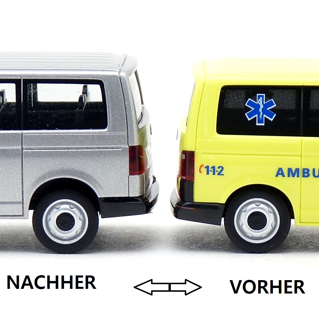 Bodenplatte mit Höherlegung passend fü Herpa VW T6 mit Stoßstange