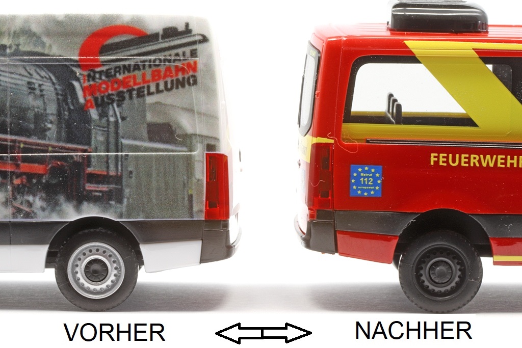 Bodenplatte mit Höherlegung passend für Herpa MB Sprinter 18 und Crafter