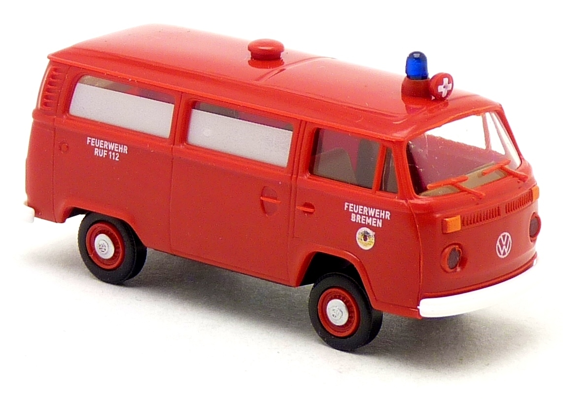 Brekina VW T2 Unfallwagen Feuerwehr Bremen Rettungsdienst