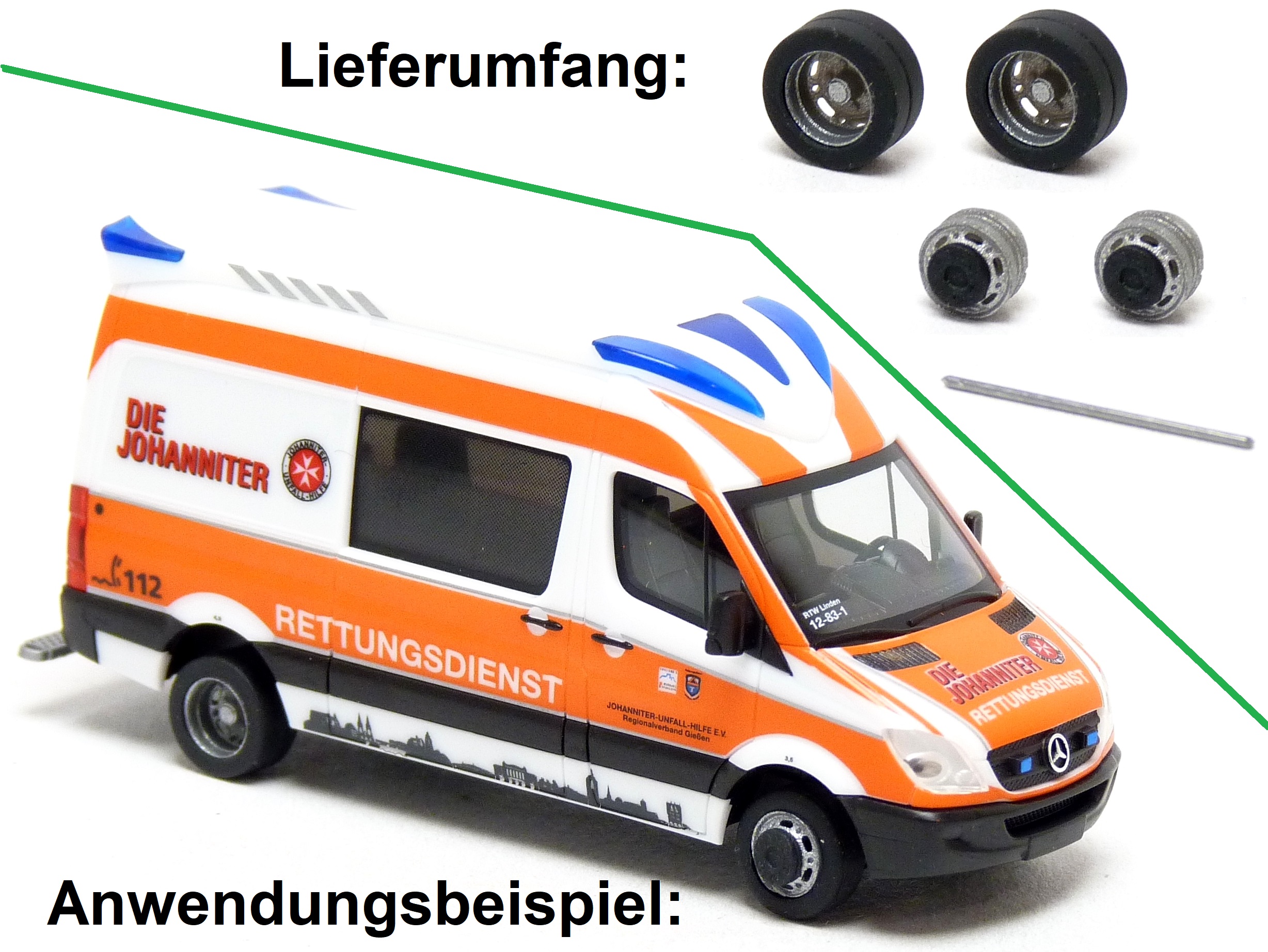 Schwerlastradsatz passend für Herpa Sprinter '06