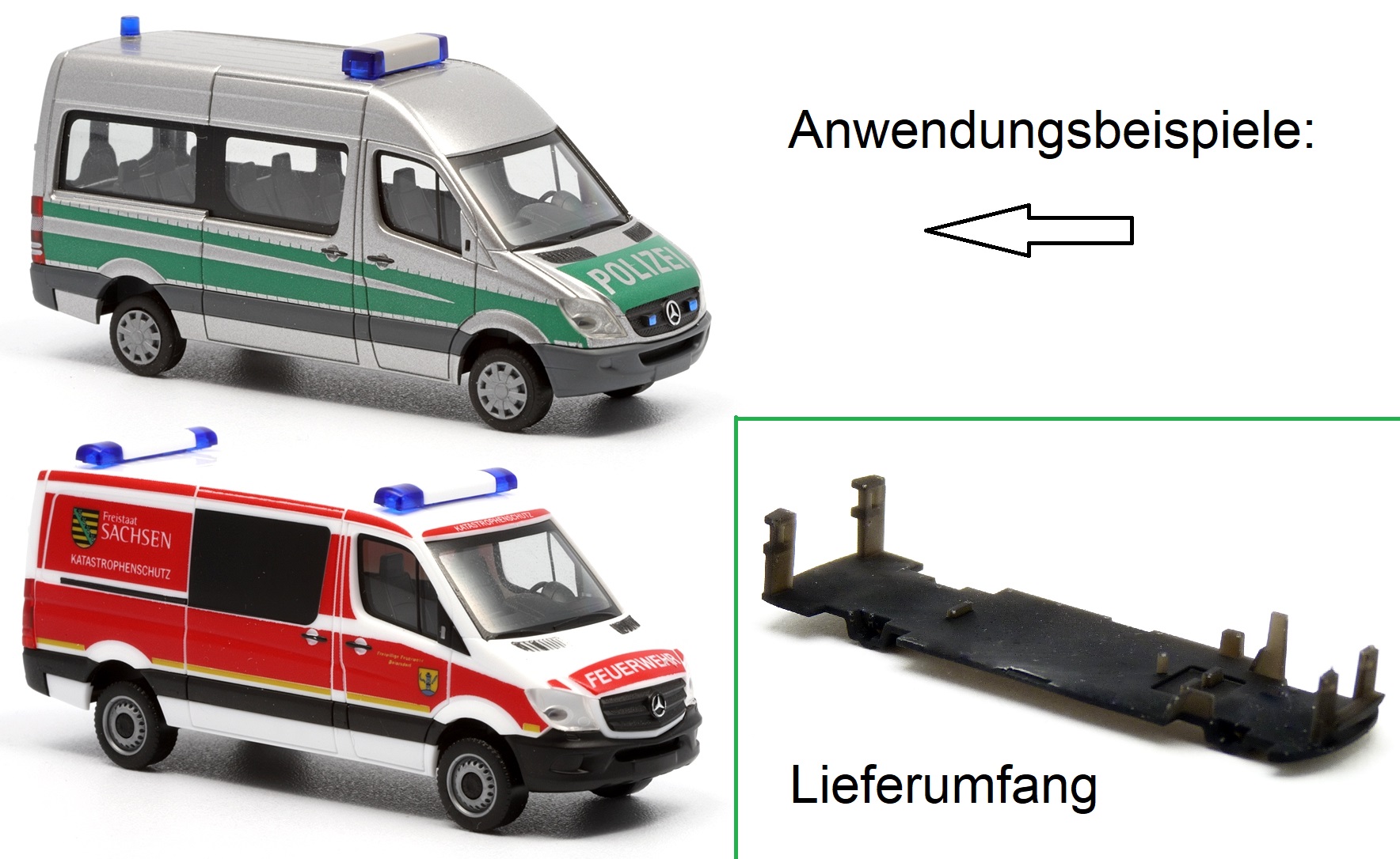 Bodenplatte mit Höherlegung passend für Herpa MB Sprinter 06 und 13