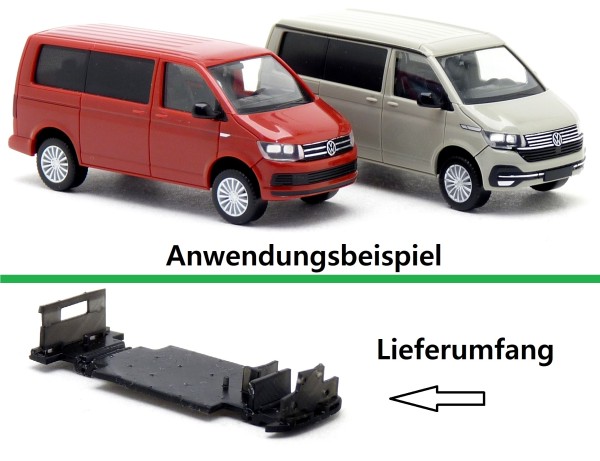 Bodenplatte mit Höherlegung passend fü Herpa VW T6 und T6.1 ohne Stoßstange