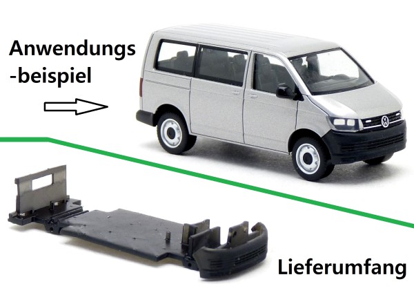 Bodenplatte mit Höherlegung passend fü Herpa VW T6 mit Stoßstange