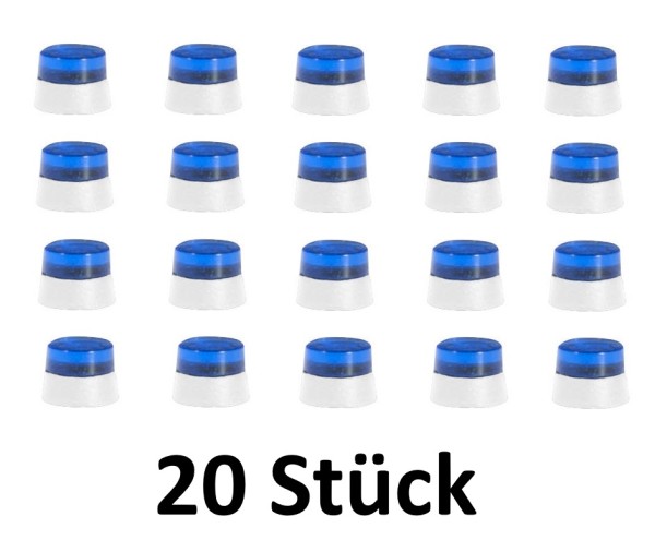 20 Stück flache Rundumleuchten für LKW blautransparent