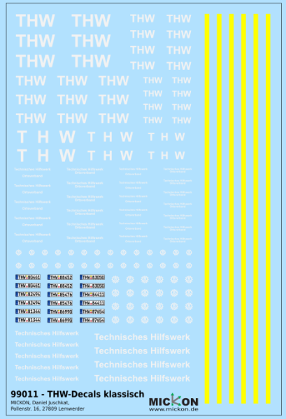 THW Decals klassich - Universalbogen