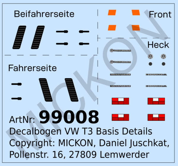 VW T3 Basisapplikationen Decals
